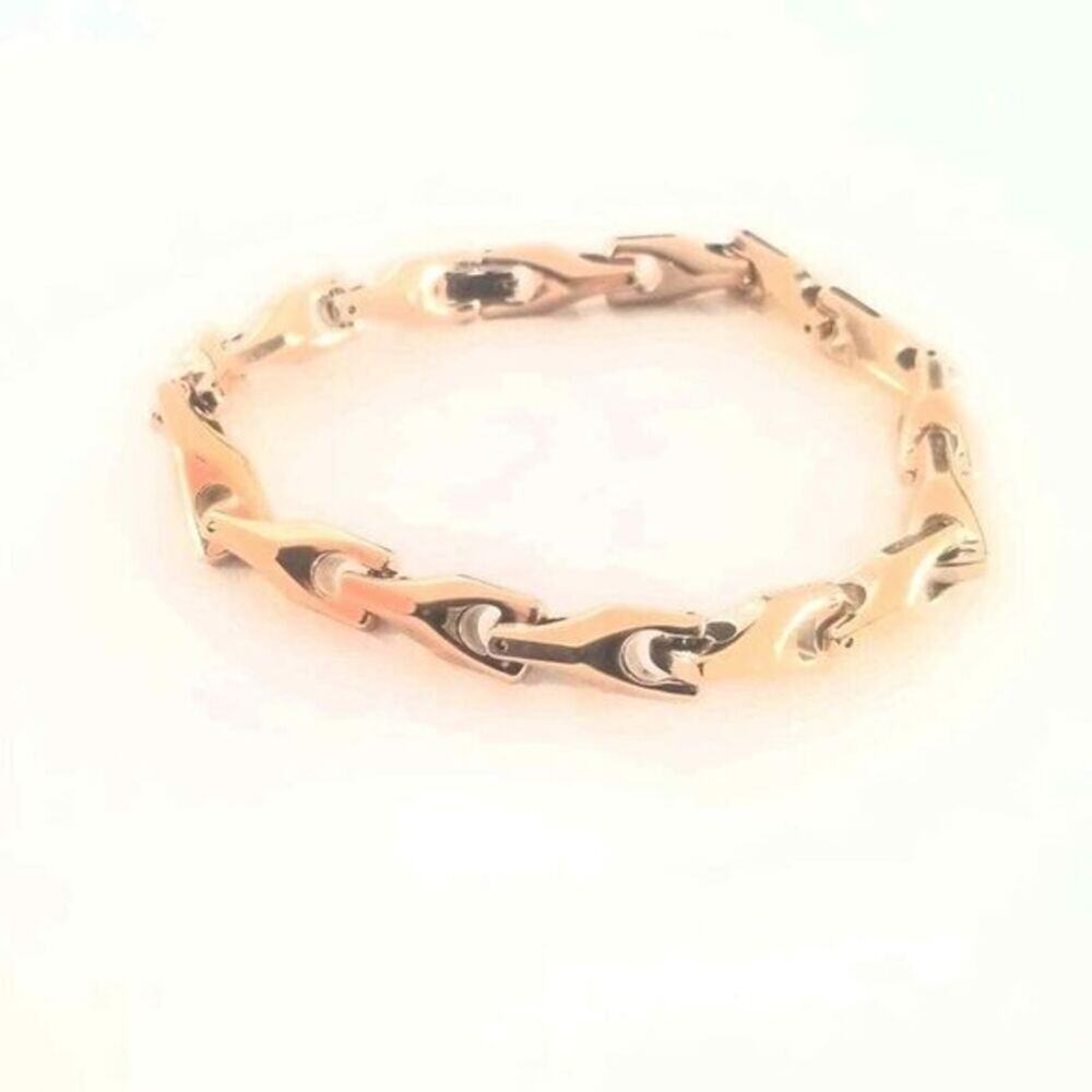 Men’s tungsten carbide rose gold bracelet. 9 inches